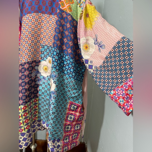 Johnny Was Reversible Onyx Kimono In Multi Print Rare Piece - Picture 12 of 14